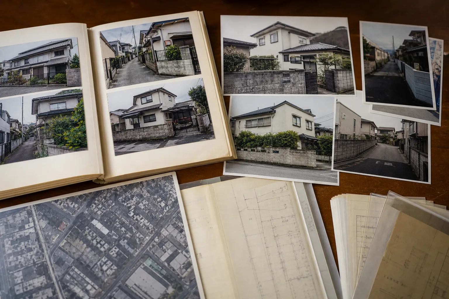 解体前の写真記録。隣家と道路も残す理由