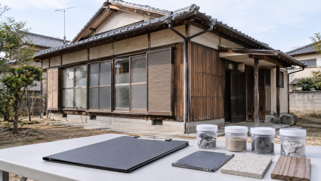 木造住宅の屋根・外壁・軒天を解体前に調査するテーマ画像